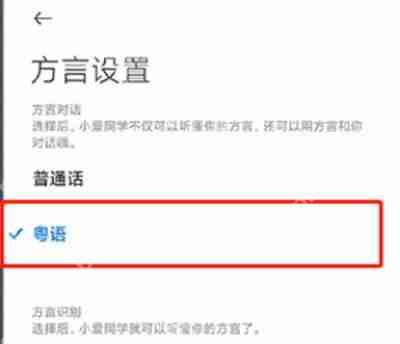 小爱同学怎么识别粤语