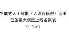 生成式人工智能(大语言模型)上线备案表