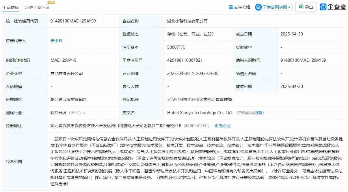 科大讯飞斥资7000万元在湖北成立两家人工智能公司