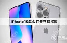苹果iPhone15如何开启存储权限