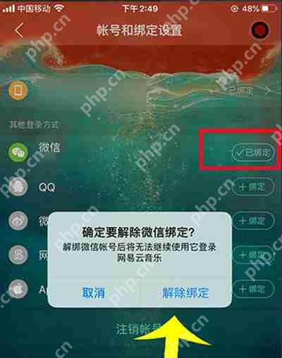 网易云音乐怎么解绑微信账号