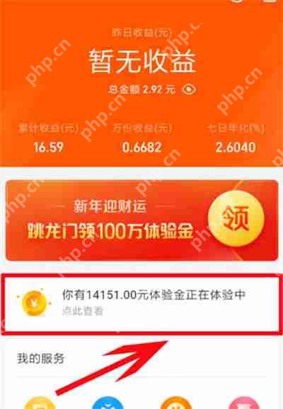 支付宝余额宝体验金怎么查看