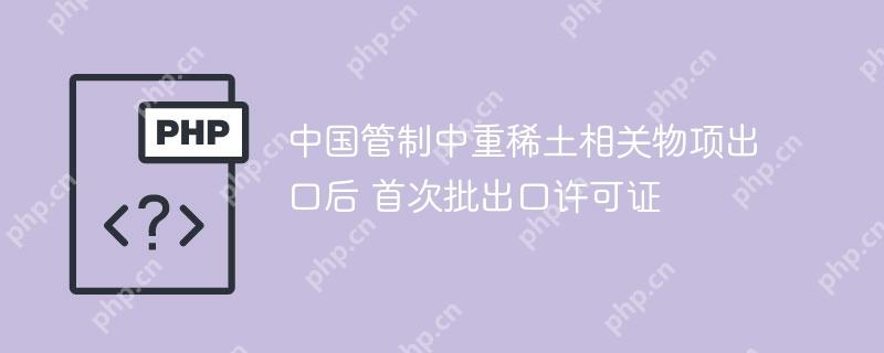 中国管制中重稀土相关物项出口后 首次批出口许可证