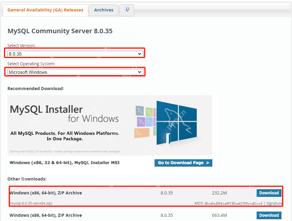 Windows安装mysql8.0.35
