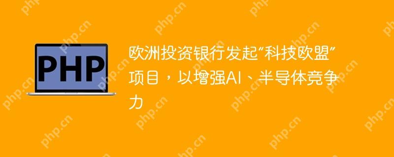 欧洲投资银行发起“科技欧盟”项目，以增强ai、半导体竞争力