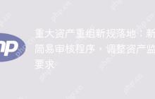 重大资产重组新规落地：新设简易审核程序，调整资产监管要求