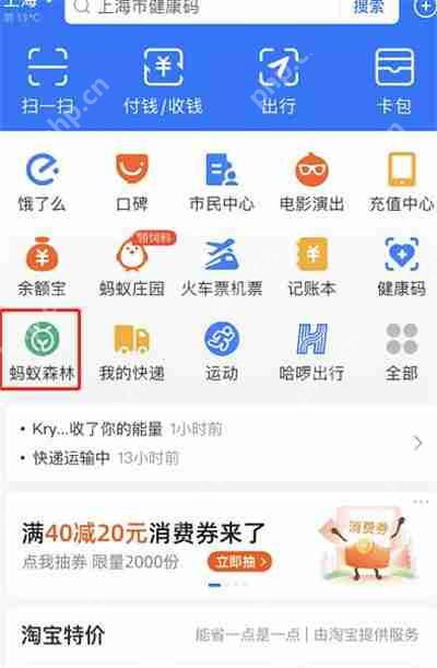 支付宝蚂蚁森林成就在什么地方看