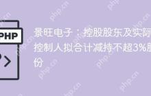 景旺电子：控股股东及实际控制人拟合计减持不超3%股份