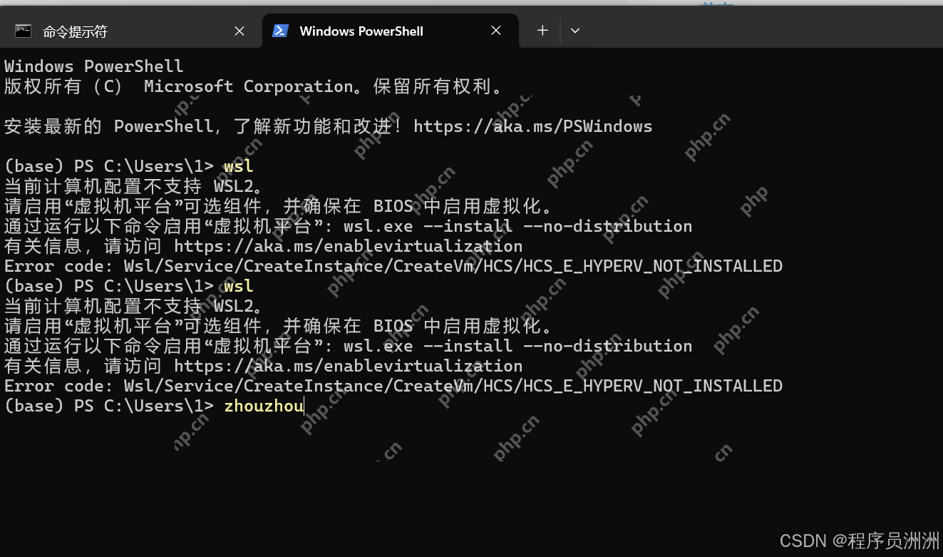 已解决 WSL / WSL2 请启用虚拟机平台 Windows 功能并确保在 BIOS 中启用虚拟化问题