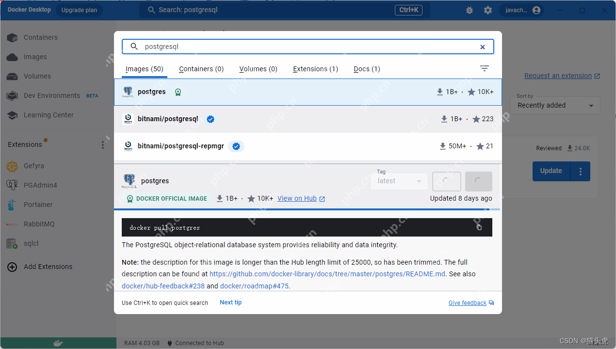 使用 Docker 在 Windows、Mac 和 Linux 系统轻松部署 PostgreSQL 数据库