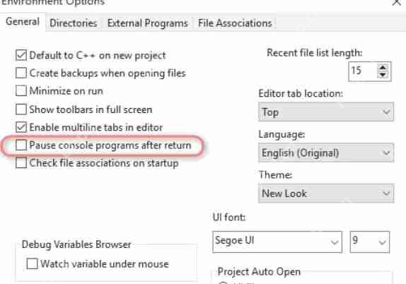 Dev c++怎么去除最后输出的程序运行时间-Dev c++去除最后输出的程序运行时间的方法