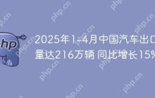 2025年1-4月中国汽车出口量达216万辆 同比增长15%