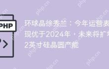 环球晶徐秀兰：今年运营表现优于2024年，未来将扩增12英寸硅晶圆产能