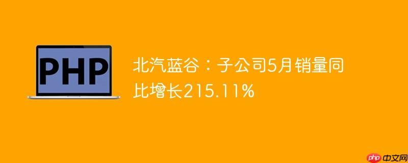 北汽蓝谷：子公司5月销量同比增长215.11%