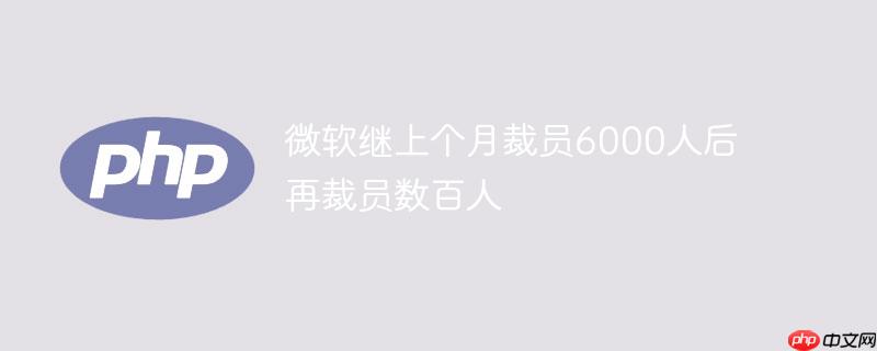 微软继上个月裁员6000人后 再裁员数百人