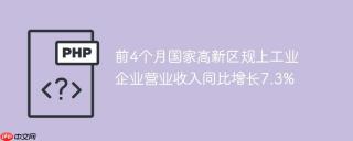 前4个月国家高新区规上工业企业营业收入同比增长7.3%