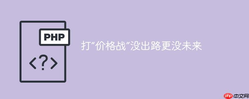 打“价格战”没出路更没未来