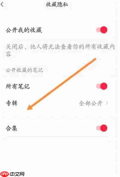 小红书怎么公开专辑