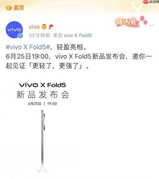 vivo新品发布会定档，6月25日发布X Fold5大折叠