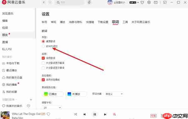 网易云音乐怎么在软件中显示歌词