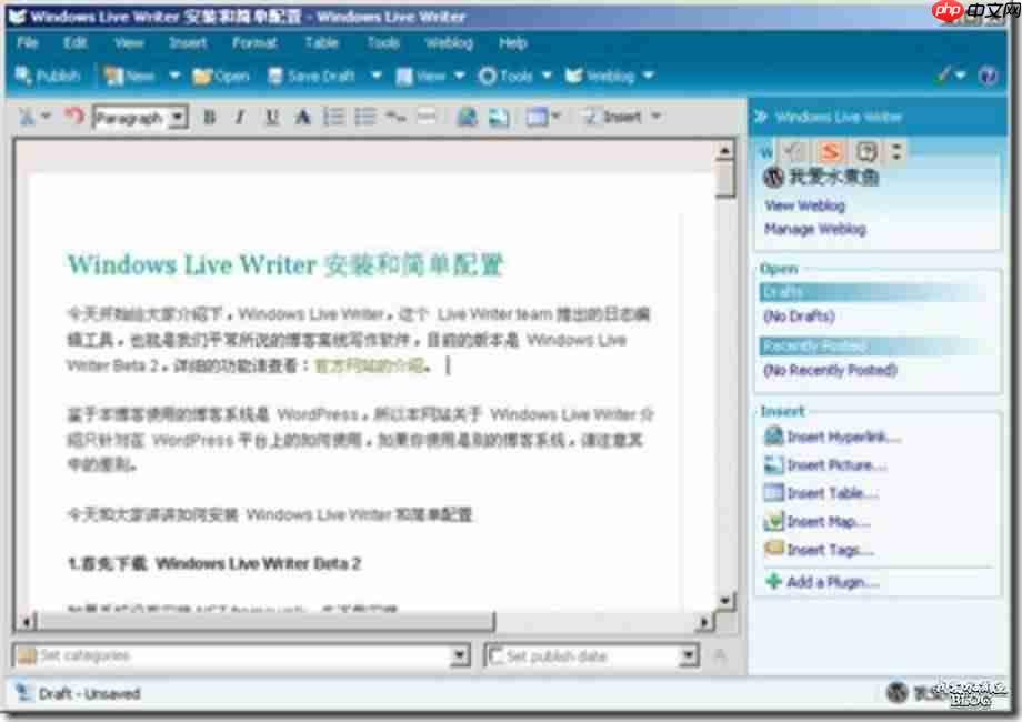 Windows Live Writer 安装和简单配置