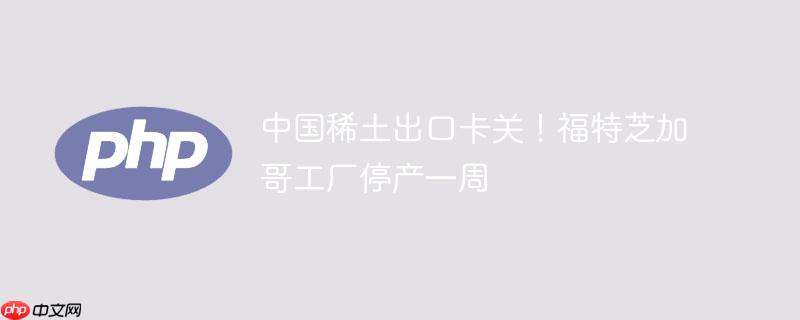 中国稀土出口卡关！福特芝加哥工厂停产一周