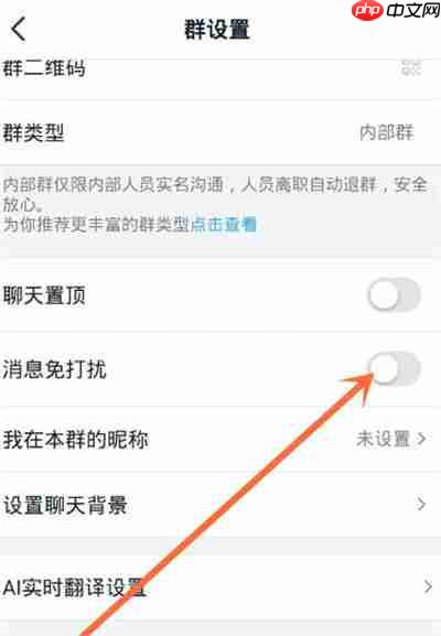 钉钉怎么关闭群聊免打扰功能