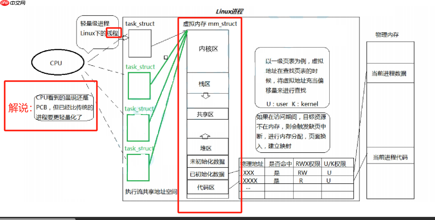 【Linux】了解pthread线程库，清楚并没有线程创建接口，明白Linux并不存在真正意义的线程（附带模型图详解析）