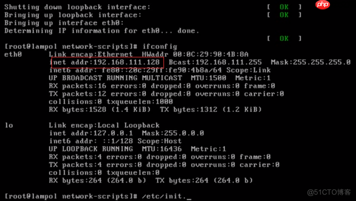 Linux查看ip地址时，只显示127.0.0.1
