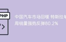 中国汽车市场回暖 特斯拉单周销量强势反弹80.2%