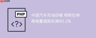 中国汽车市场回暖 特斯拉单周销量强势反弹80.2%