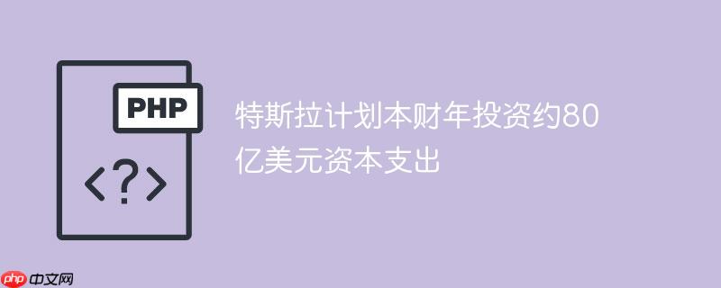 特斯拉计划本财年投资约80亿美元资本支出