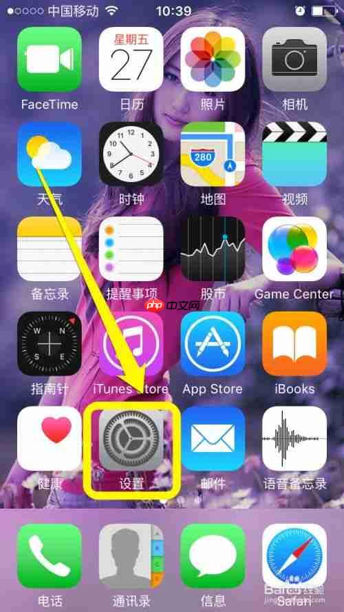 苹果手机开启手电筒功能