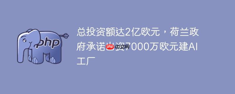 总投资额达2亿欧元，荷兰政府承诺出资7000万欧元建ai工厂