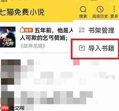 七猫小说怎么导入本地书籍