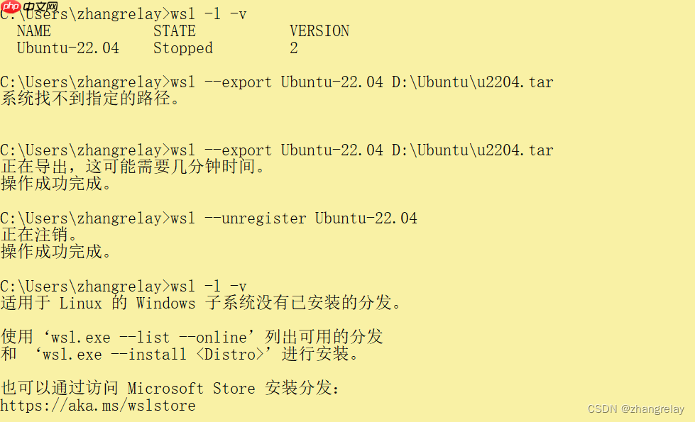 Win11的WSL2系统更换磁盘和wsl使用简介