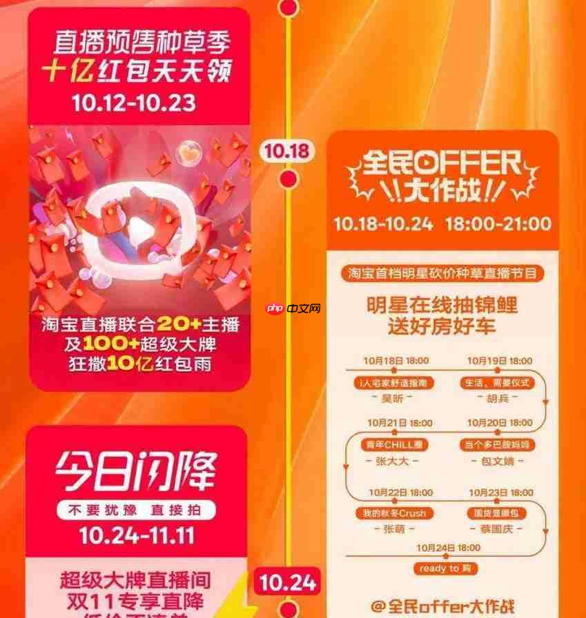 淘宝直播双11预售种草季活动一览