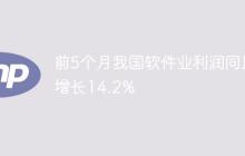 前5个月我国软件业利润同比增长14.2%