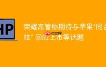 荣耀高管称期待与苹果“同台竞技” 回应上市等话题