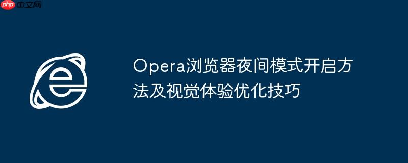 Opera浏览器夜间模式开启方法及视觉体验优化技巧