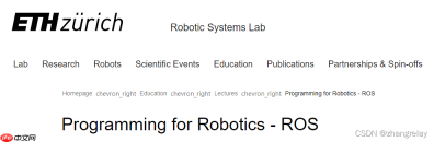 机器人编程基础-ETH ROS 2022-Programming for Robotics
