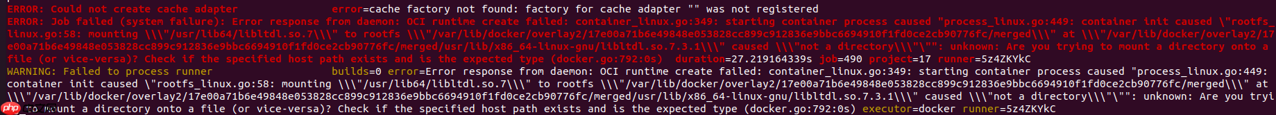 Could not create cache adapter  cache factory not found: factory for cache adapter ““ was not regist