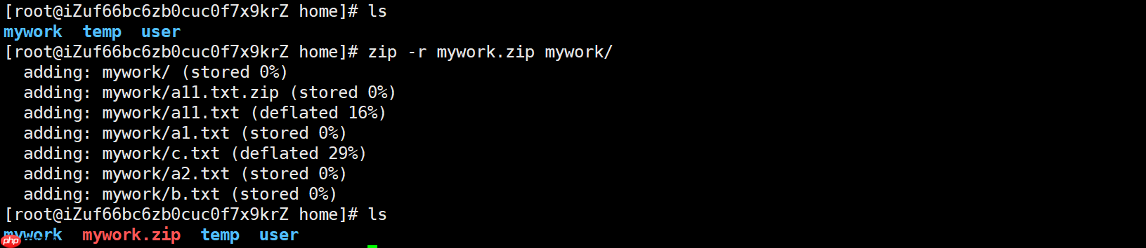linux .zip文件 解压缩命令的简单使用