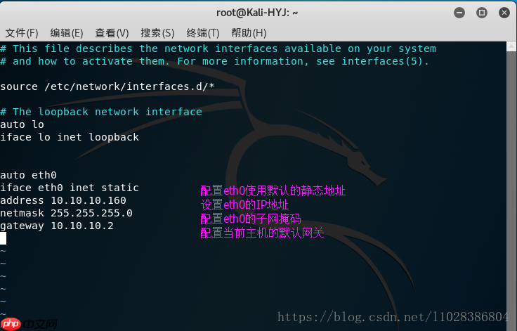 超详细kali linux 设置固定IP地址步骤