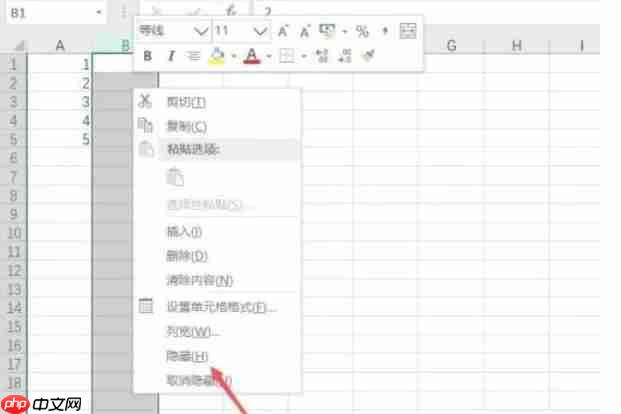 Microsoft Excel 2016怎么隐藏指定列-Microsoft Excel 2016隐藏指定列的方法