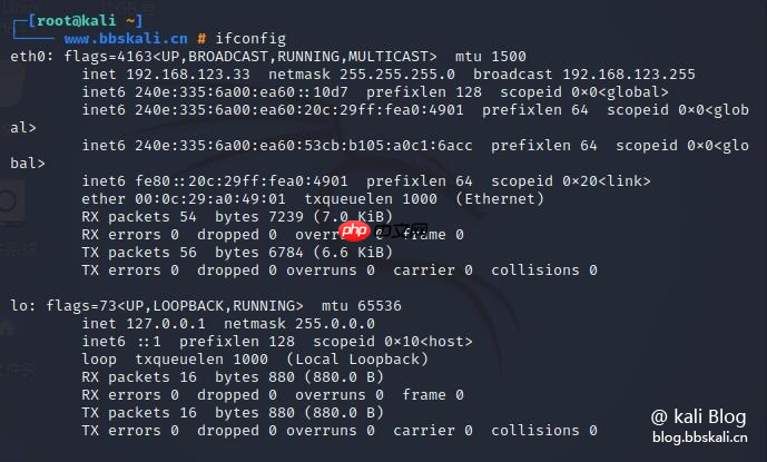 Kali中的20个网络命令