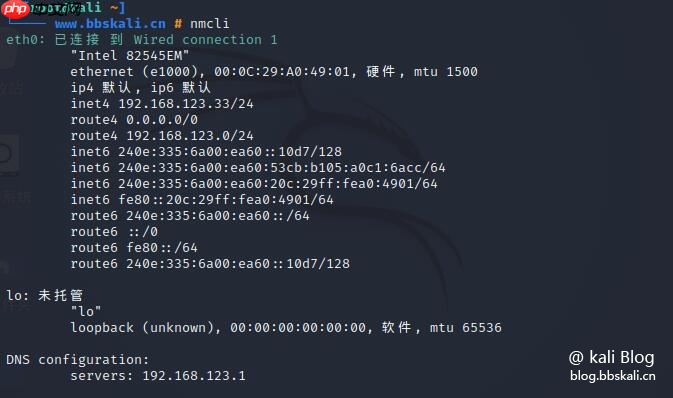 Kali中的20个网络命令