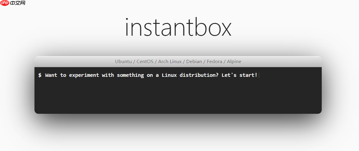 instantbox - 几秒内启动一个干净的 Linux 系统