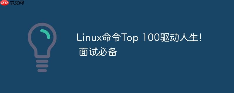 Linux命令Top 100驱动人生! 面试必备