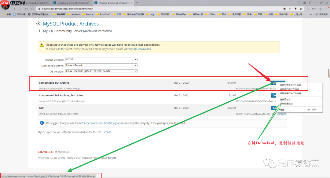 Linux安装mysql-5.7.38